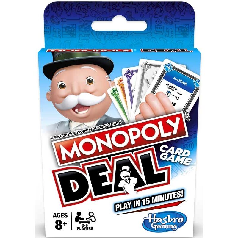 Juego de cartas Monopoly Deal con cartas de propiedades
