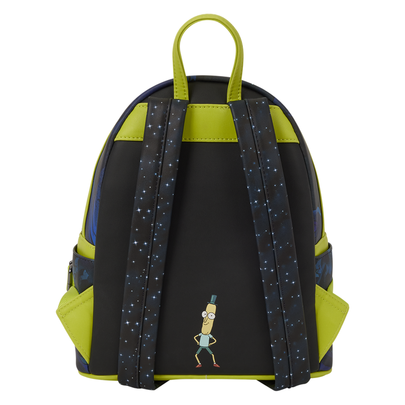 Mochila Loungefly Rick and Morty Space Cruiser azul con ovni frontal - 5