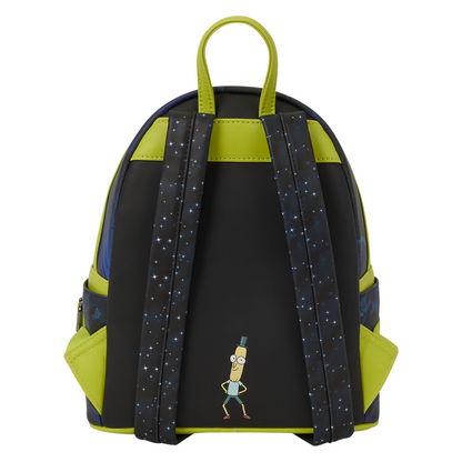 Mochila Loungefly Rick and Morty Space Cruiser azul con ovni frontal - 5