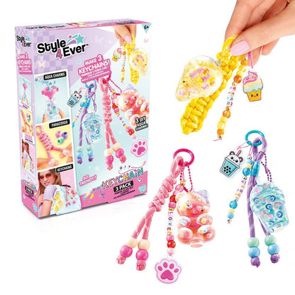 Set Style 4Ever de CANAL TOYS para crear tres llaveros coloridos