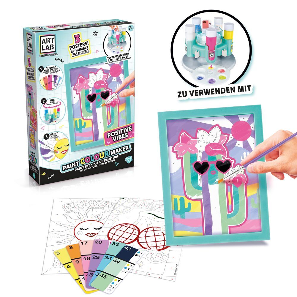 Set Art Lab de pintura por números con pósteres, pinturas, pincel y marco