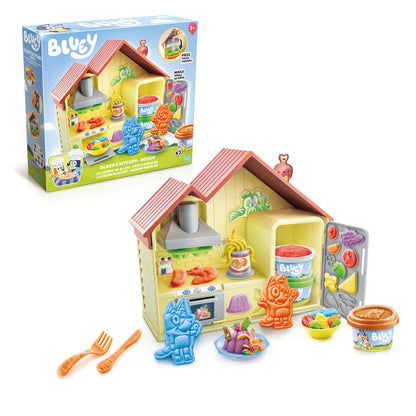 Cocina de juguete Bluey con masa, moldes y utensilios