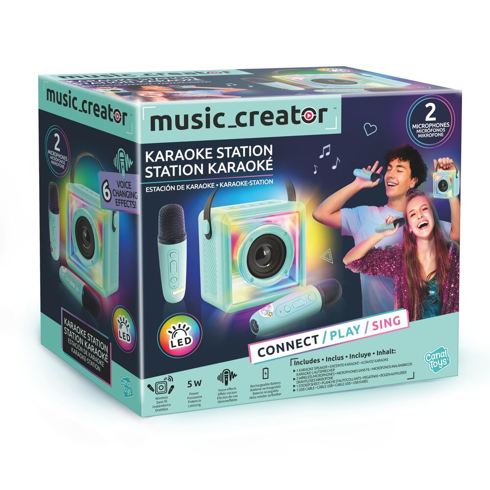Altavoz karaoke Music Creator de CANAL TOYS con dos micrófonos inalámbricos - 2