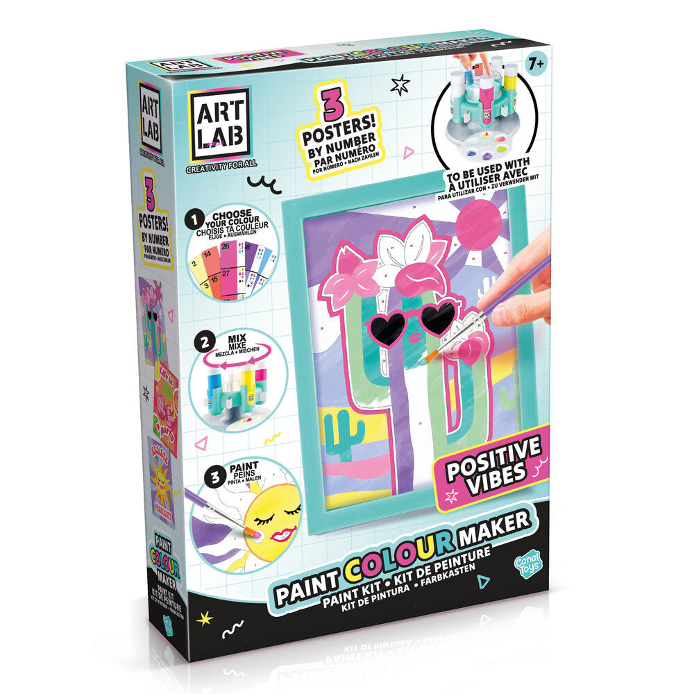 Set Art Lab de pintura por números con pósteres, pinturas, pincel y marco - 2
