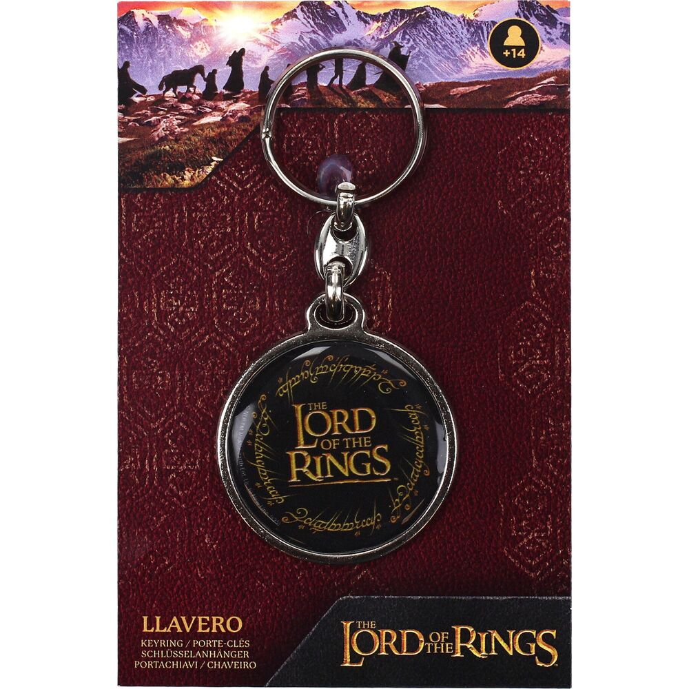 Llavero redondo negro con logo de El Señor de los Anillos - 2