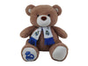 Peluche oso marrón del Real Madrid con bufanda blanca y azul