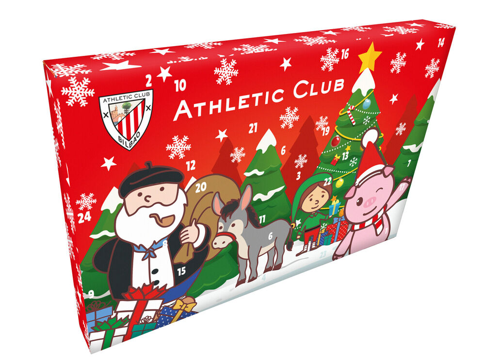 Calendario de Adviento del Athletic Club con diseño navideño