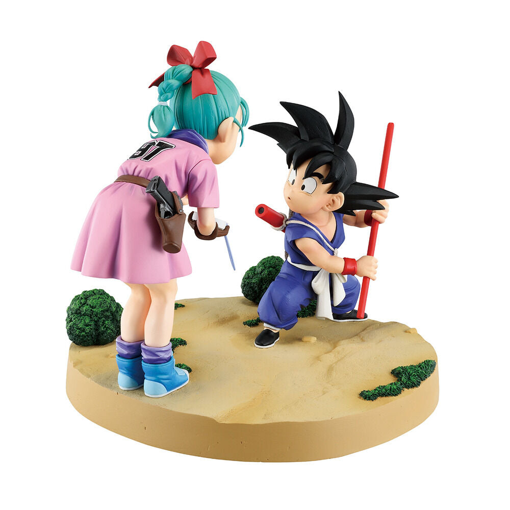 Figura Ichibansho de Goku y Bulma de Dragon Ball sobre una base escénica - 3