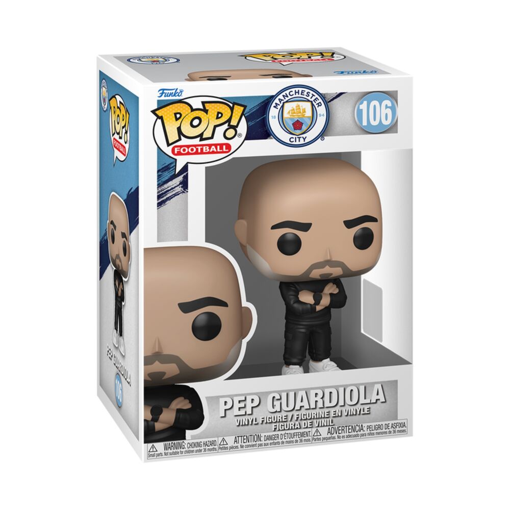 Figura Funko POP! de Pep Guardiola con el Manchester City en caja