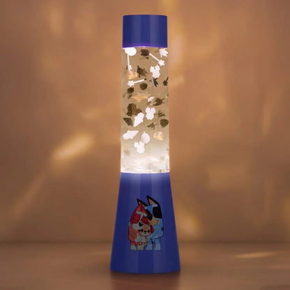Lámpara Flow azul de Bluey con personajes y elementos suspendidos
