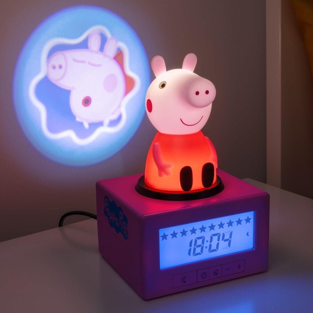 Reloj despertador digital de Peppa Pig con figura iluminada