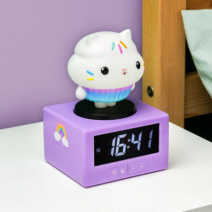 Reloj despertador morado de La casa de muñecas de Gabby con figura de gato - 2