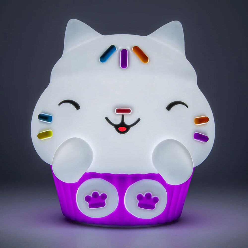 Lámpara recargable de silicona Cakey Cat con forma de gato y cupcake
