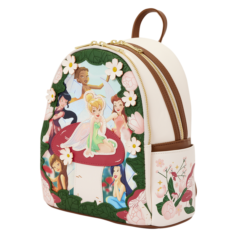 Mochila Loungefly Disney Fairies con Campanilla y flores 3D - 5