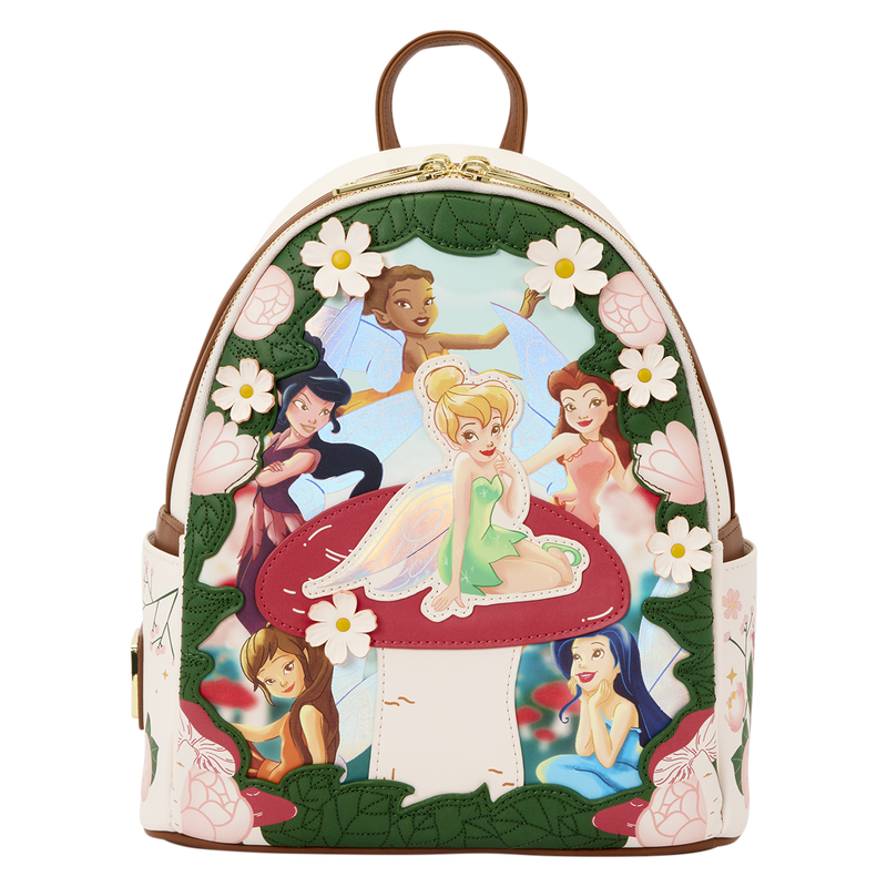 Mochila Loungefly Disney Fairies con Campanilla y flores 3D