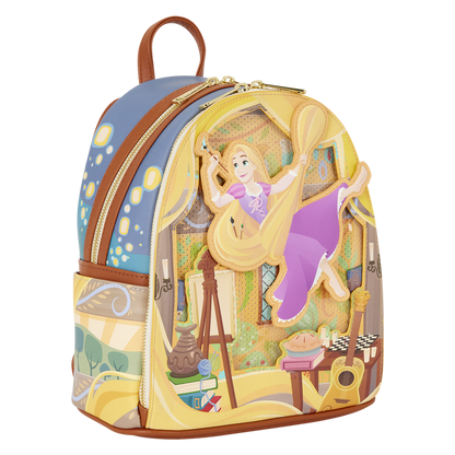 Mochila Loungefly de Rapunzel de Enredados con diseño artístico - 7