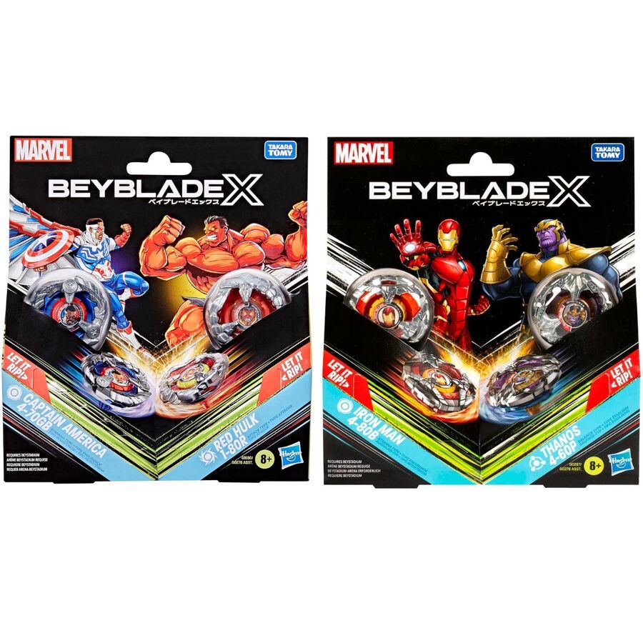 Kit Beyblade X Marvel surtido con dos tops y dos lanzadores