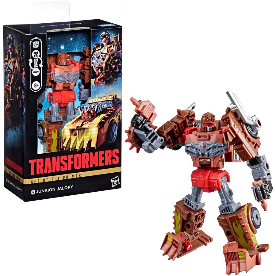 Figura Transformers Junkion Jalopy transformada en robot junto a su vehículo todoterreno - 2