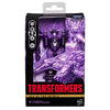 Figura Transformers Cybertronic morada en su caja