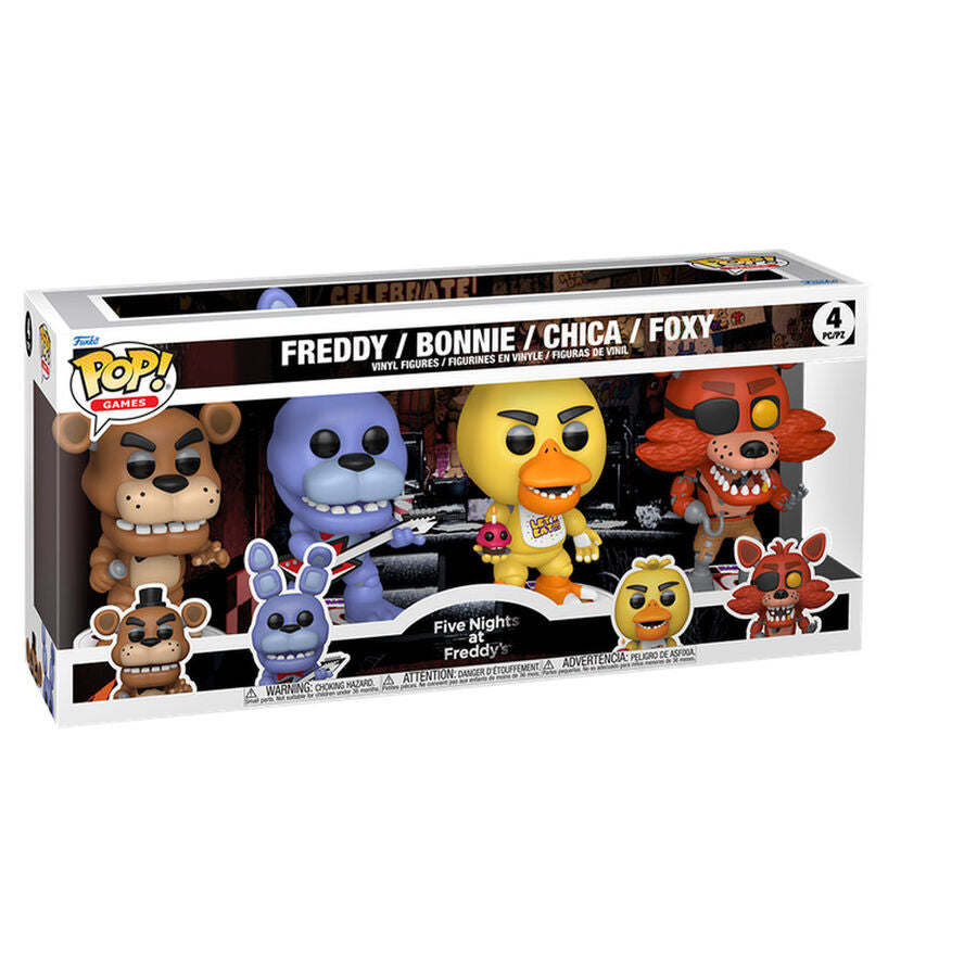 Blister Funko POP! con Freddy, Bonnie, Chica y Foxy de Five Nights at Freddy’s