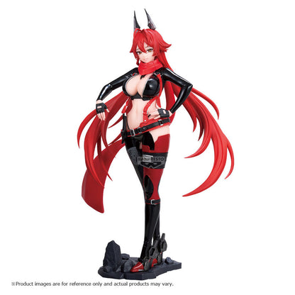 Figura BANPRESTO de Red Hood de Goddess of Victory: NIKKE con cabello rojo y base rocosa
