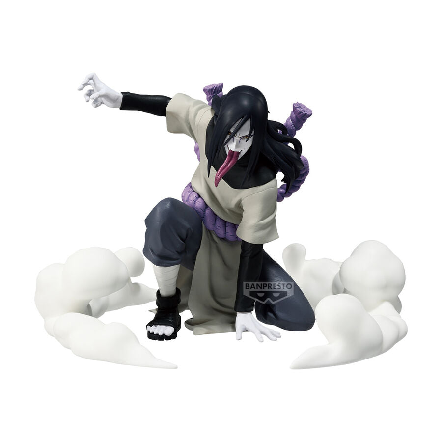 Figura de Orochimaru de Naruto en pose agachada con cuerda morada
