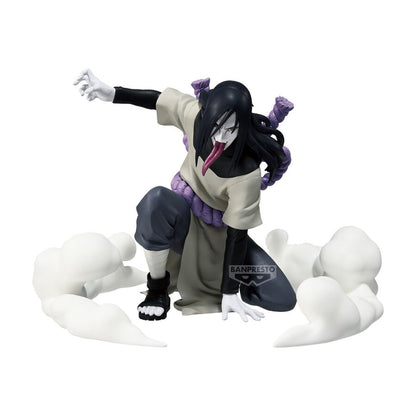 Figura de Orochimaru de Naruto en pose agachada con cuerda morada