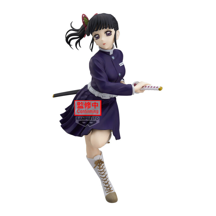 Figura Kanao Tsuyuri II de Demon Slayer con katana y uniforme morado