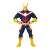 Figura de All Might de My Hero Academia con traje azul, rojo, blanco y amarillo