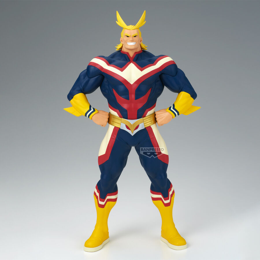 Figura de All Might de My Hero Academia con traje azul, rojo, blanco y amarillo - 2