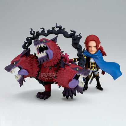 Figura Banpresto de Saint Shamrock de One Piece junto a una criatura de tres cabezas - 2