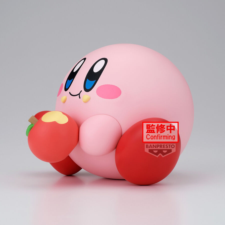 Figura Kirby Sofvimates rosa sentado con una manzana roja - 3