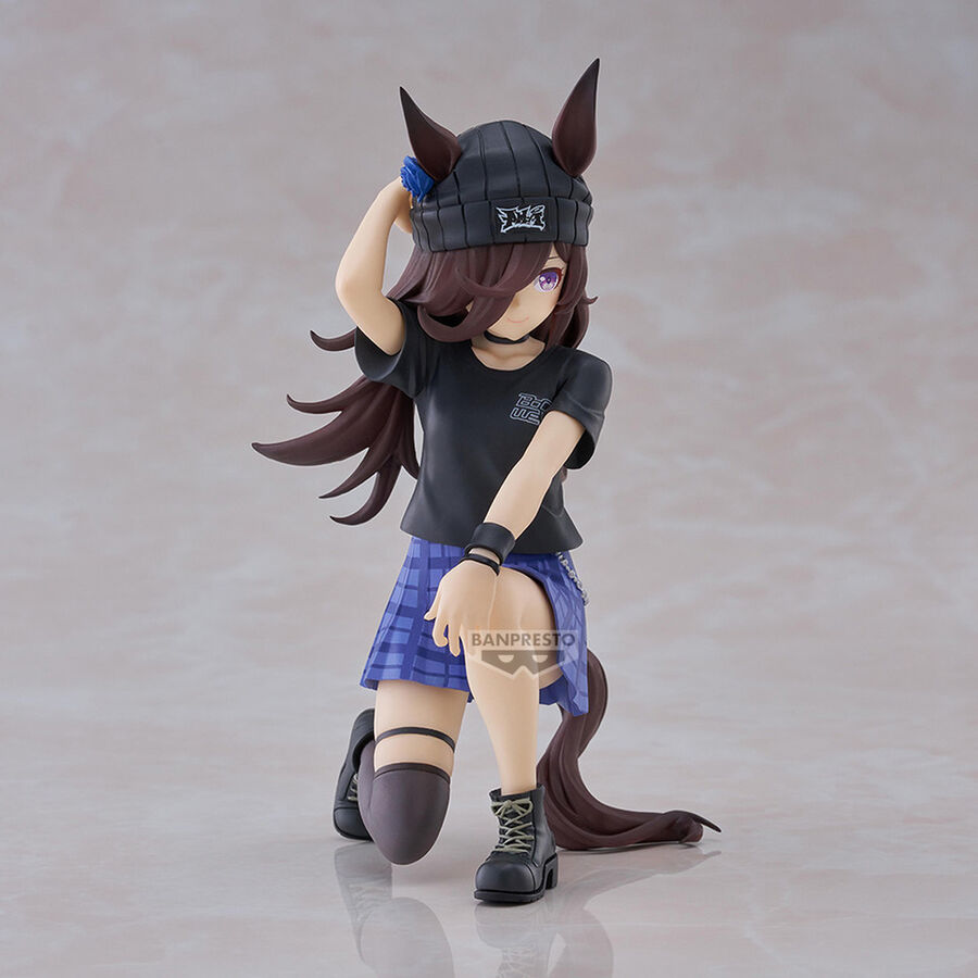 Figura de Rice Shower de Umamusume Pretty Derby con falda azul y botas negras - 3
