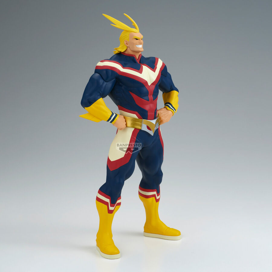 Figura de All Might de My Hero Academia con traje azul, rojo, blanco y amarillo - 3