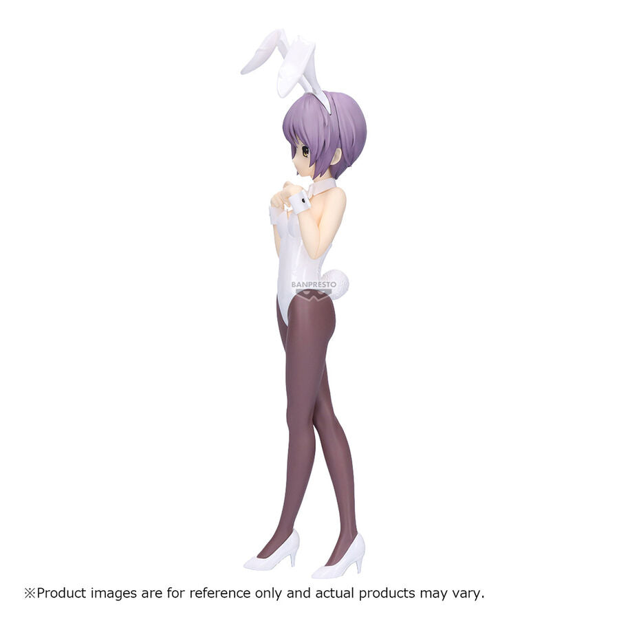 Figura Banpresto de Yuki Nagato con atuendo de conejita blanco y morado - 3
