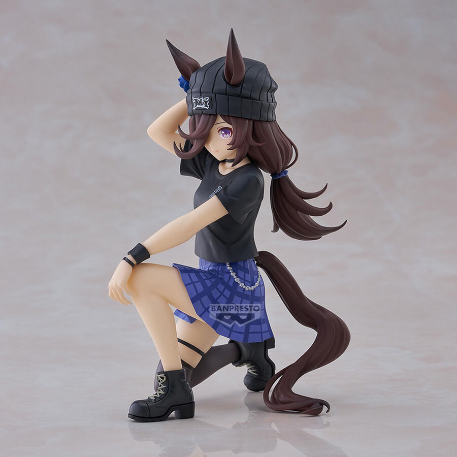 Figura de Rice Shower de Umamusume Pretty Derby con falda azul y botas negras - 4