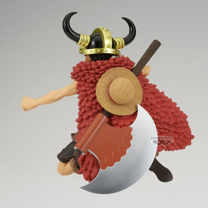 Figura de Monkey D. Luffy de One Piece con casco de cuernos y capa roja - 4