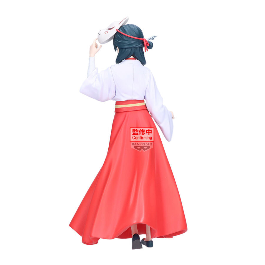 Figura de Maomao con máscara de zorro y vestimenta roja y blanca - 4