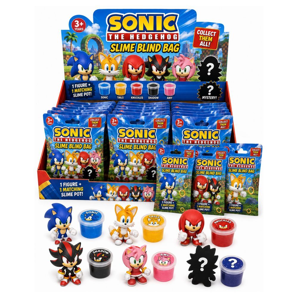 Sobre sorpresa Sonic The Hedgehog con figura y bote de slime