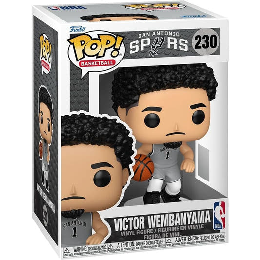 Figura Funko POP! de Victor Wembanyama con uniforme de los Spurs y balón