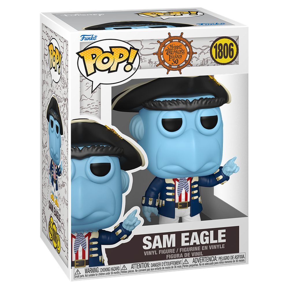 Figura Funko POP! de Sam Eagle de Muppet Treasure Island en su caja