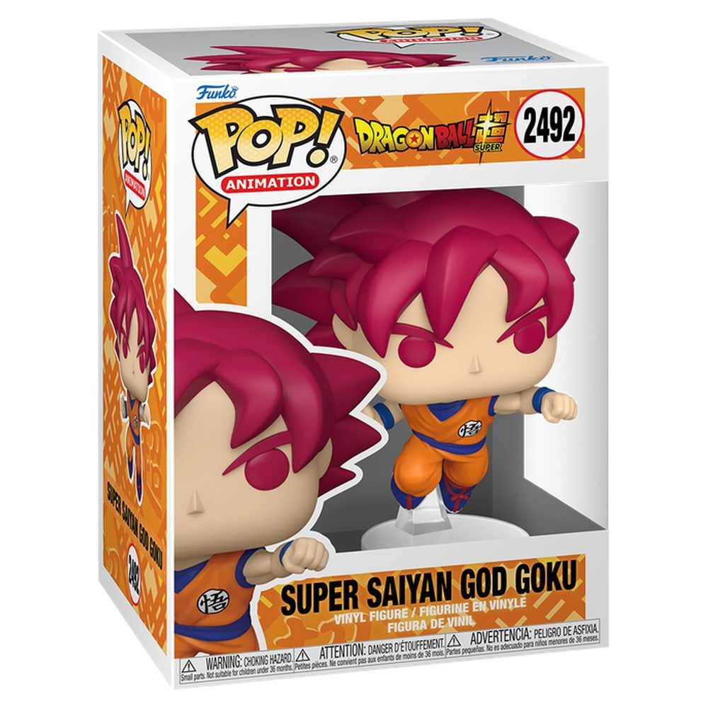 Figura Funko POP! de Goku Super Saiyan God en caja
