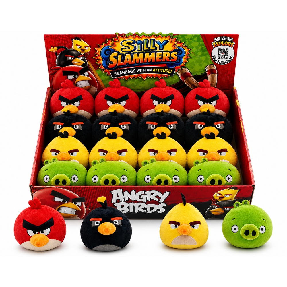 Peluches Angry Birds Silly Slammers surtidos de 8 cm