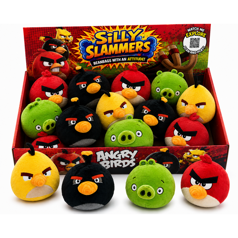 Peluche Angry Birds Silly Slammers surtido con pájaros y cerdo