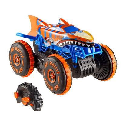 Coche radio control Hot Wheels Tiger Shark Climber azul y naranja - 2