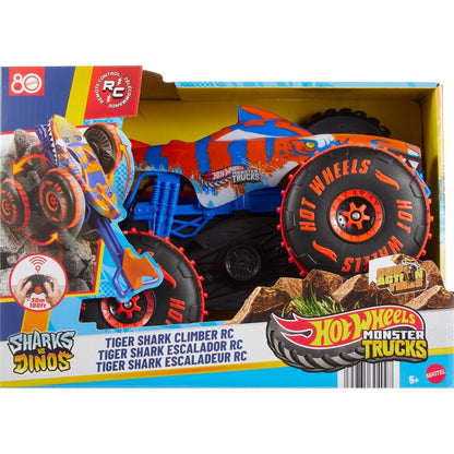 Coche radio control Hot Wheels Tiger Shark Climber azul y naranja - 3