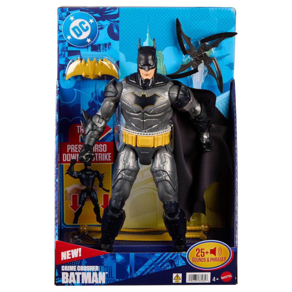 Figura Batman DC Universe de 30 cm con capa, armas y cinturón amarillo