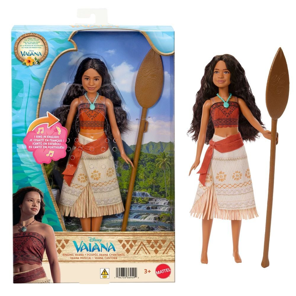 Muñeca Vaiana Cantarina Disney Mattel con remo