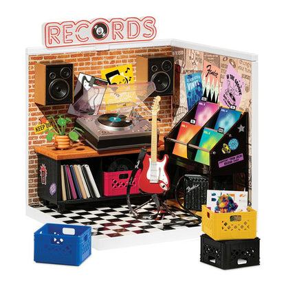 Set MGA Miniverse Record Room con expositor de discos y guitarra - 4
