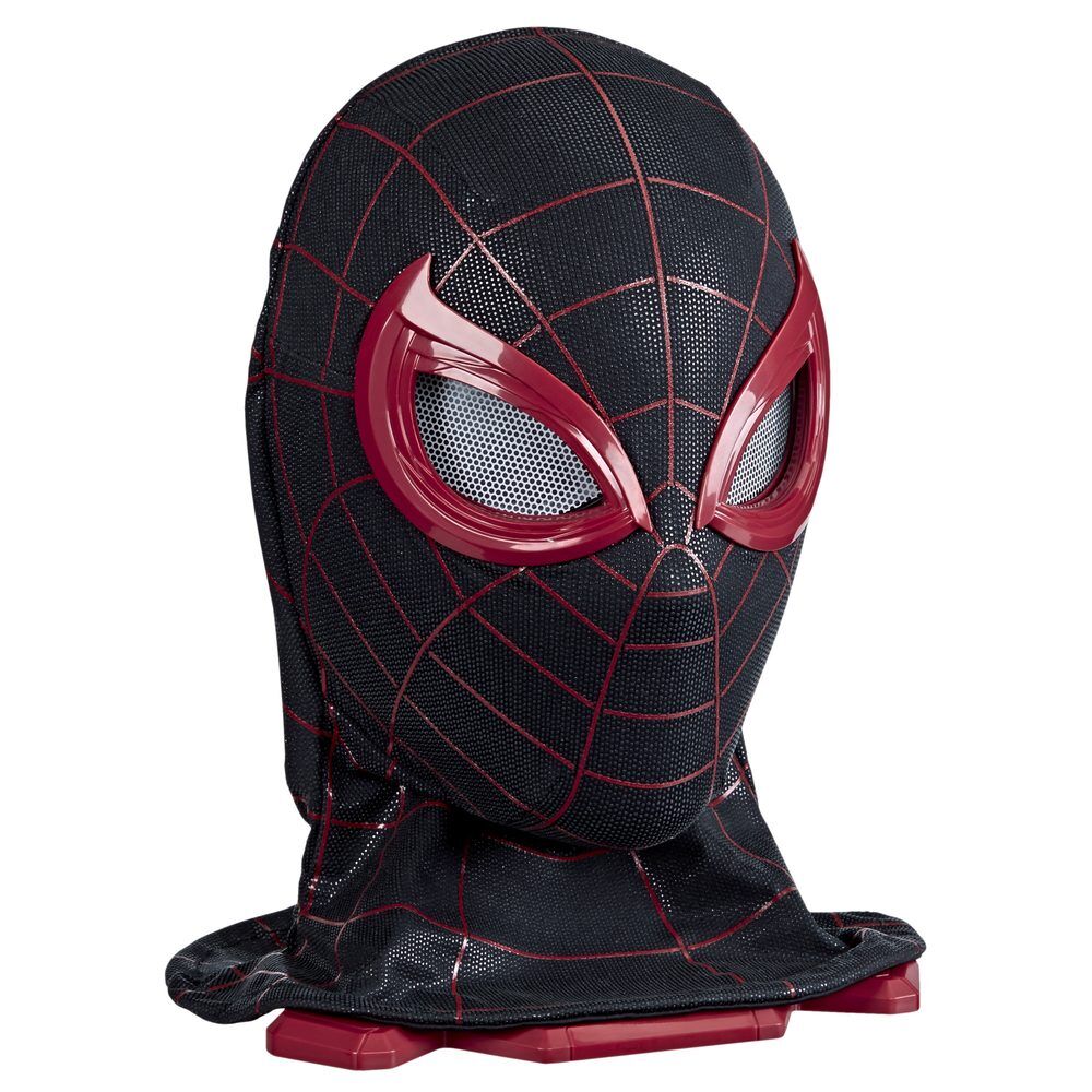 Máscara electrónica negra y roja de Spider-Man Miles Morales con base y control remoto - 3